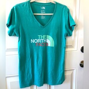 😎 The North Face Women's Teal V-Neck Top